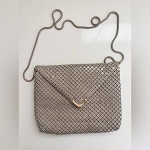 Studio Imports Vintage 80’s Elegant Brown Metal Mesh Purse Gold color detailing.